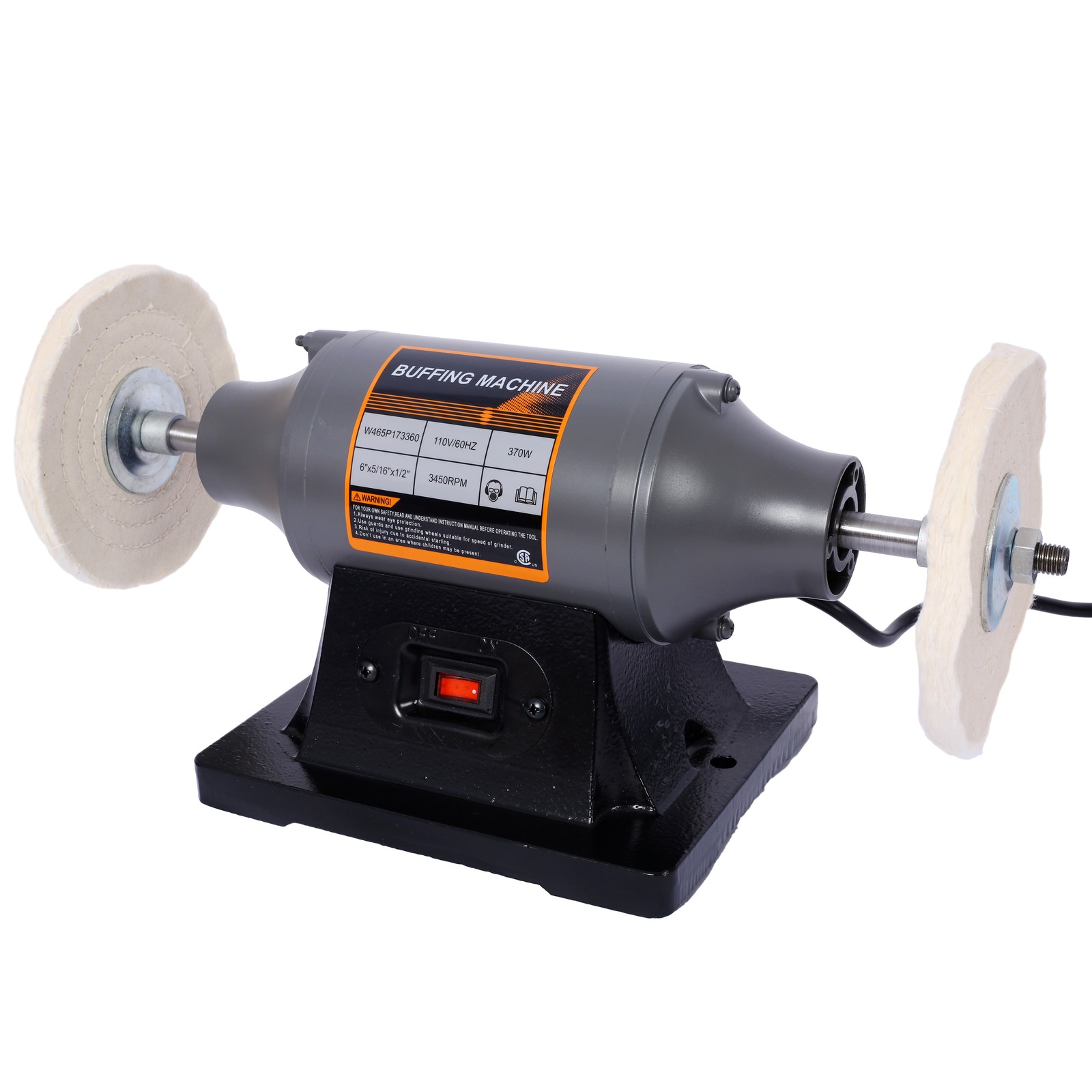 6 Inch Electric Polisher Benchtop Buffer Grinder for Polishing Metal, Jewelry