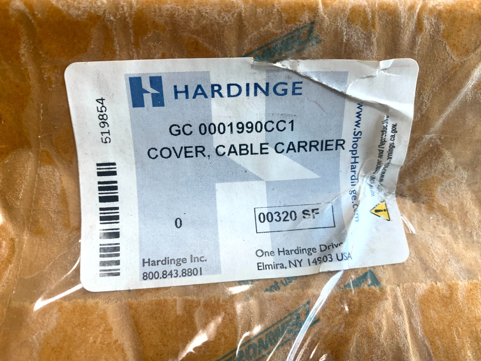 HARDINGE LATHE CABLE CARRIER COVER GC 0001990CC1 NEW OLD STOCK