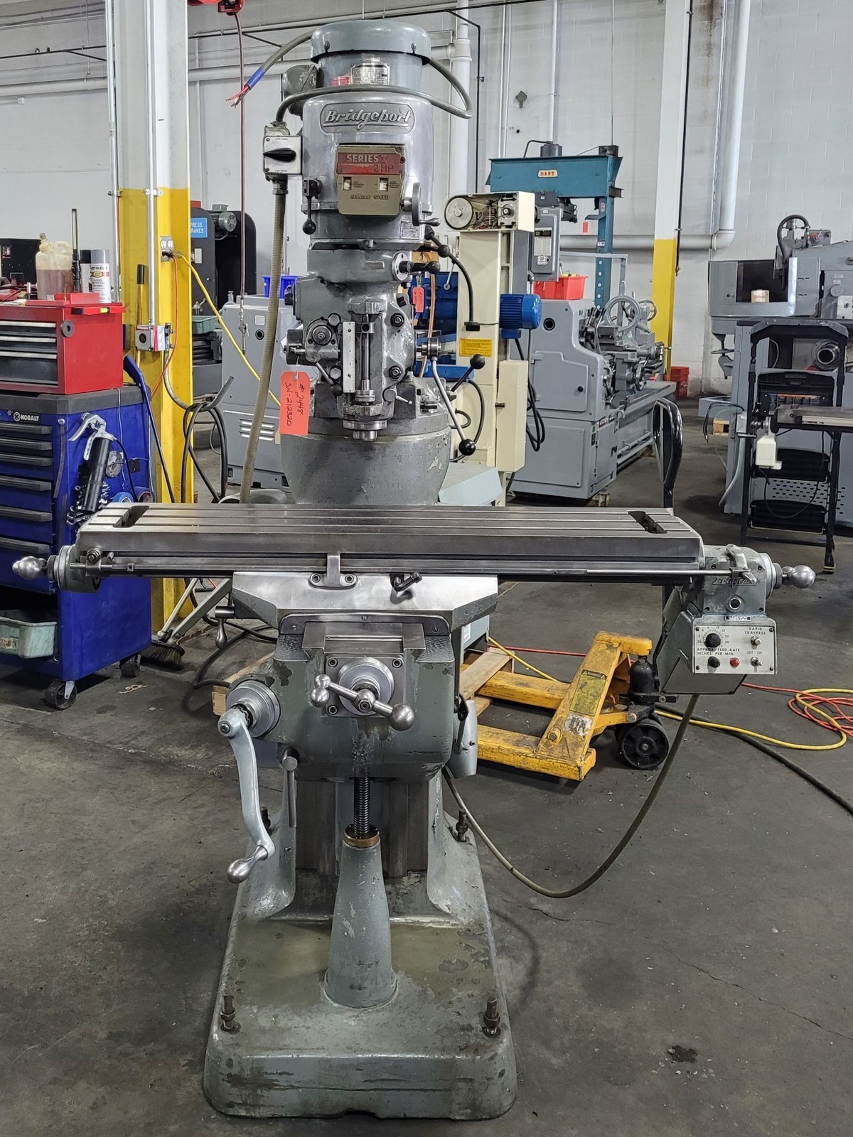 Bridgeport Series 1 Mill w/ Rebuilt 2HP, Chrome Ways, PF, 9×42 Table