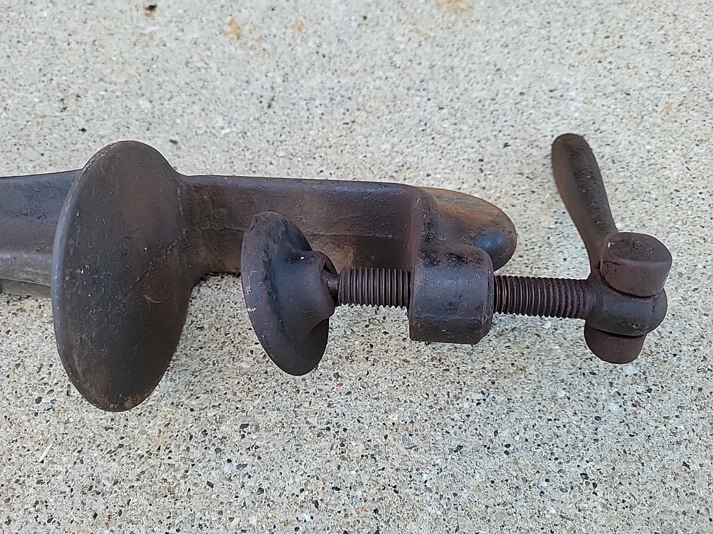 Vintage Unbranded Hand Crank Clamp On Tool Holder Crimp Burring Beading Rolling