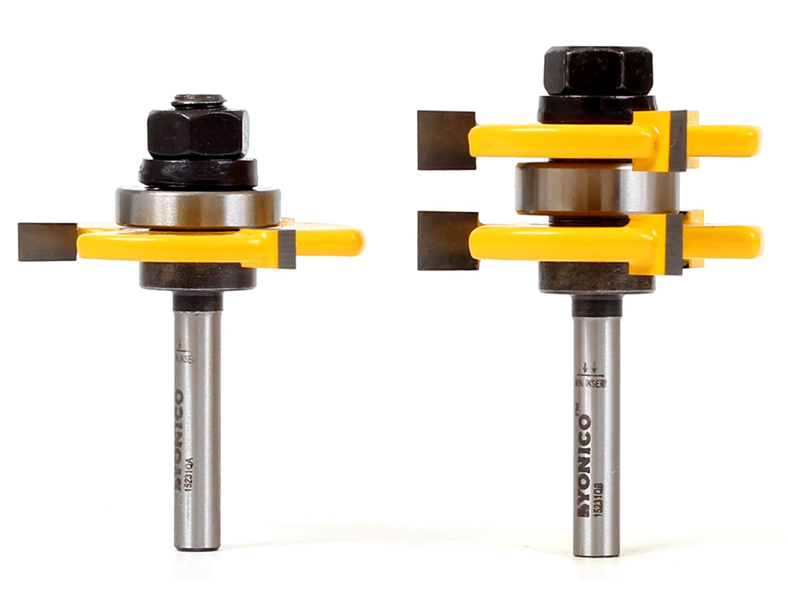 1/4″ Plywood Panel 2 Bit Tongue & Groove Router Bit Set – 1/4″ Shank – Yonico 15