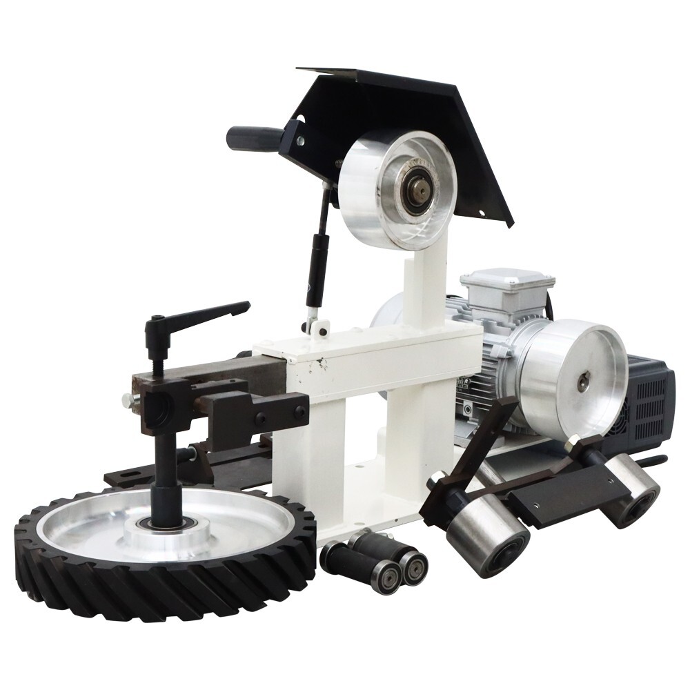 72″-82″ Sand-Belt Grinder with 3 Grinding Wheel for Arc/Flat/Concave Grinding