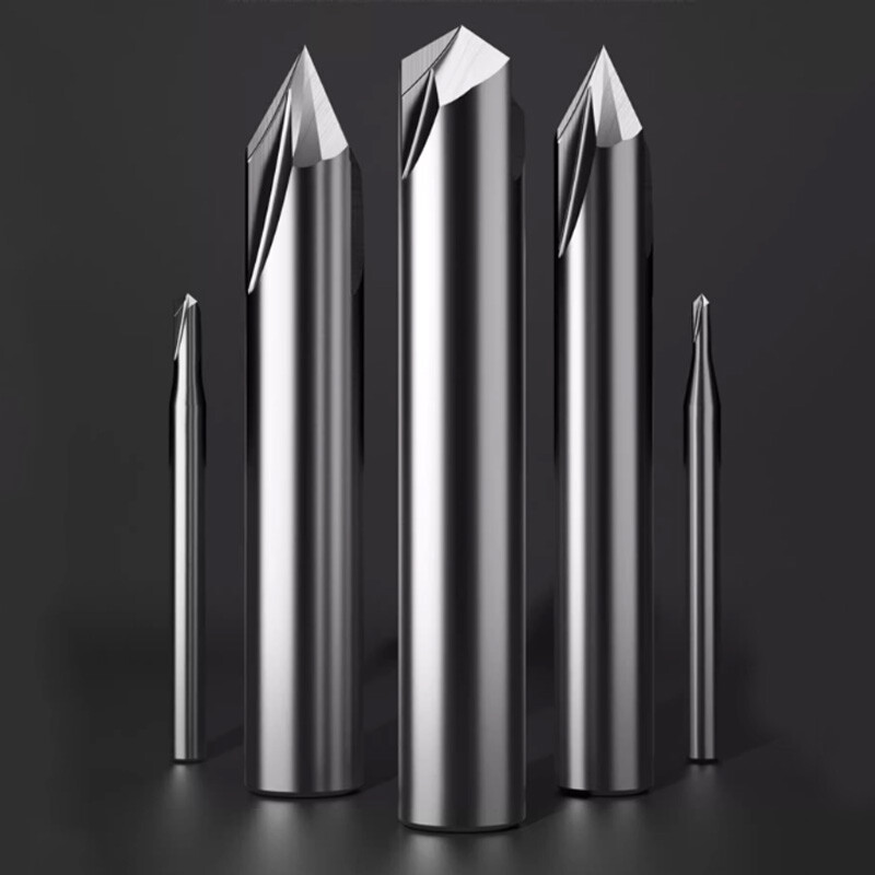 Solid Carbide 60/90/120° Chamfer End Mill 3-Flute Aluminum Milling Cutter Router