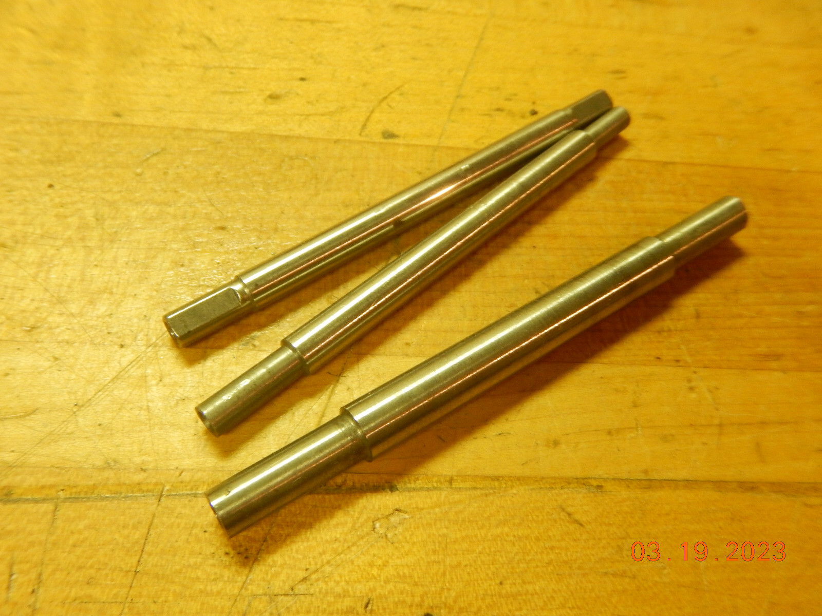 3 GRINDING METAL LATHE MANDRELS BROWN AND SHARPE NO NAME 1/4 3/8