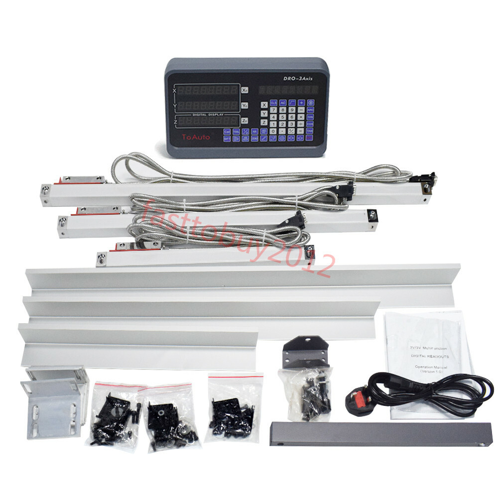 150mm+200mm+300mm Linear Scales 3 Axis DRO Digital Readout Kit for Mill Lathe US