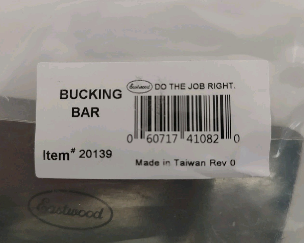 NEW Eastwood Rivet Setting Tool Bucking Bar for Metal Fabrication 20139