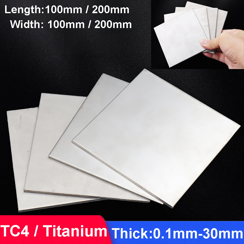 100mmX100mmX0.5mm Silver TC4/GR5 0.5mm Thick Titanium Alloy Metal Plate Ti Sheet