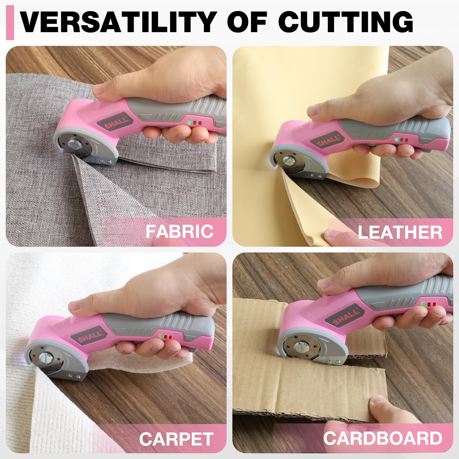SHALL 4V Cordless Electric Scissors, Rechargeable Cardboard Cutter, Rotary El…