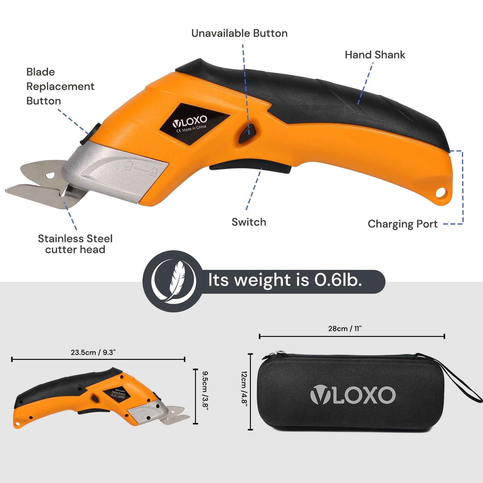 Electric Scissors, Cordless Cardboard Cutter Power Fabric Scissors Mini Box C…