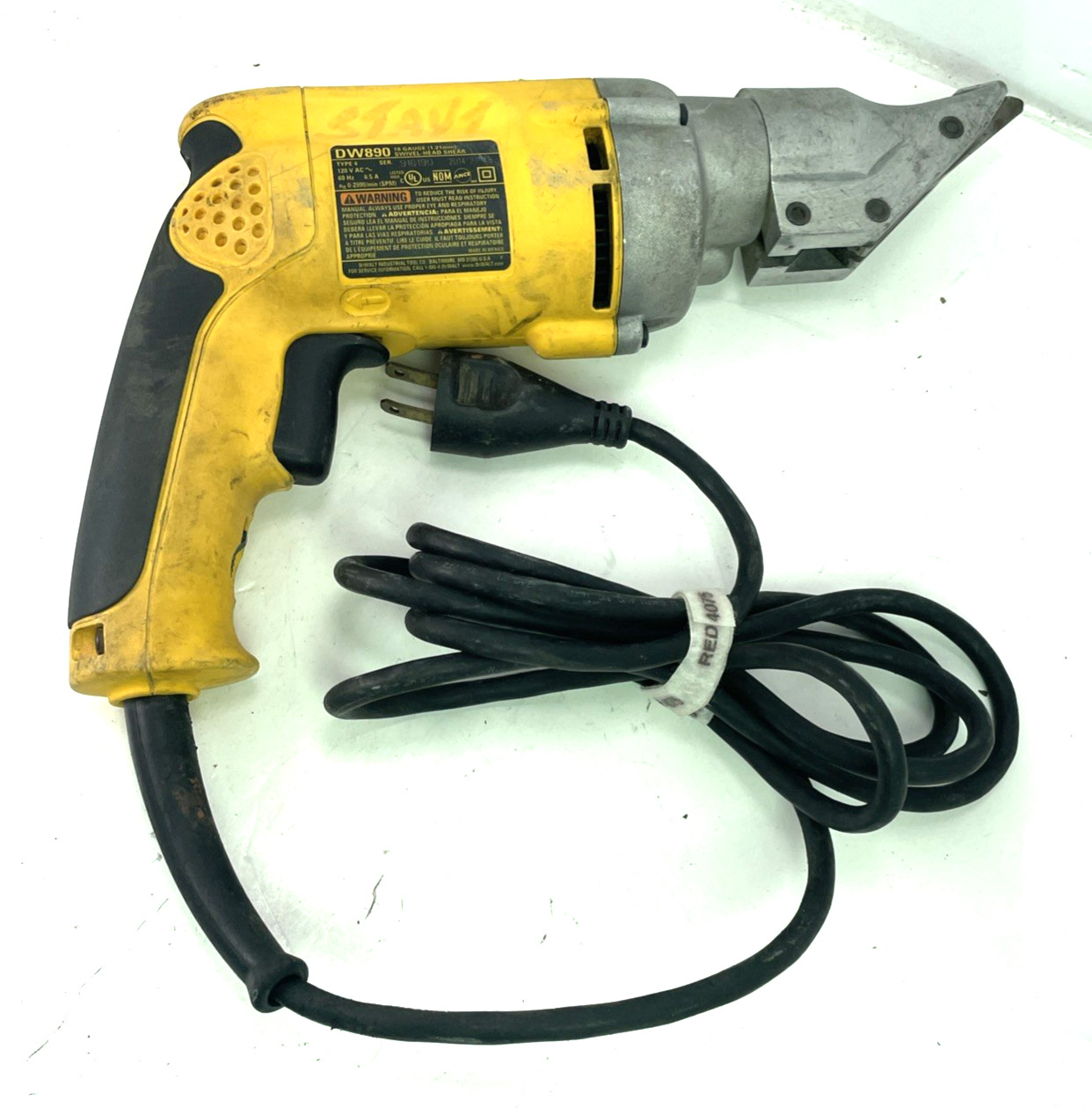 DEWALT DW890 Corded Heavy-Duty 18 Gauge Corded Swivel Head Sheet Metal Shears