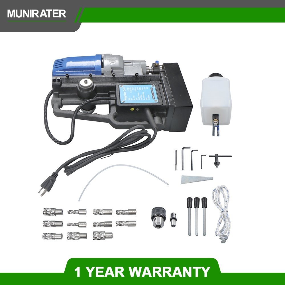 Magnetic Drill with 11 Drill Bit Stepless Speed Bi-Directional 1950W 13900N MD50