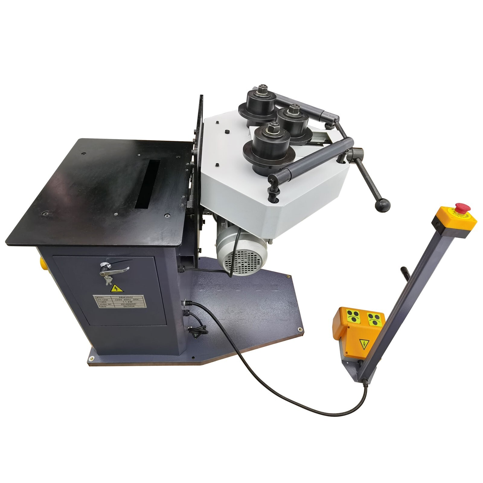 1.1KW 220V Three Roller Round Bending Machine Horizontal Vertical Pinch Roll Ben