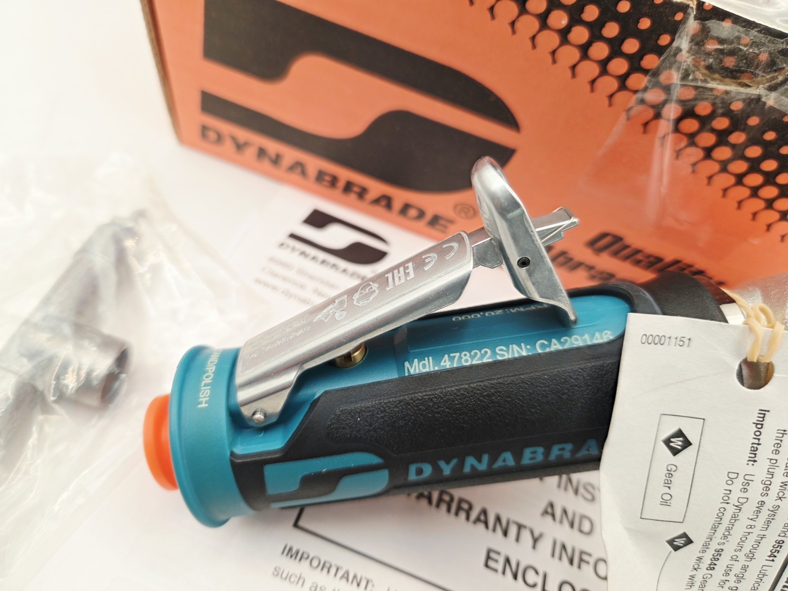 Dynabrade 47822 2″ (51 mm) Dia. Right Angle Grinder Disc Sander 20,000rpm