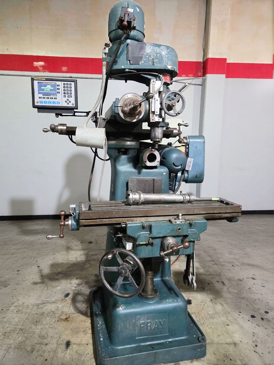 FRAY 10RH “All Angle” Horizontal / Vertical Manual Mill 36″ x 9″ Table, w/ DRO