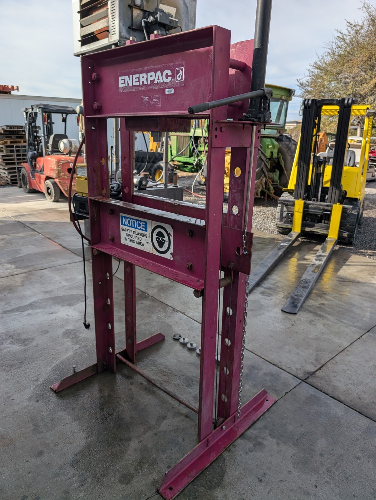 Enerpac 50 Ton, H-Frame Electric Over Hydraulic Press With Interchangable Bits