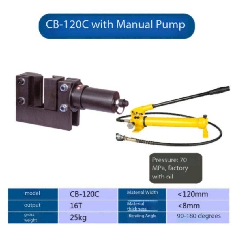 Hydraulic pipe bender for bending elbows, power busbars, and aluminum sheets