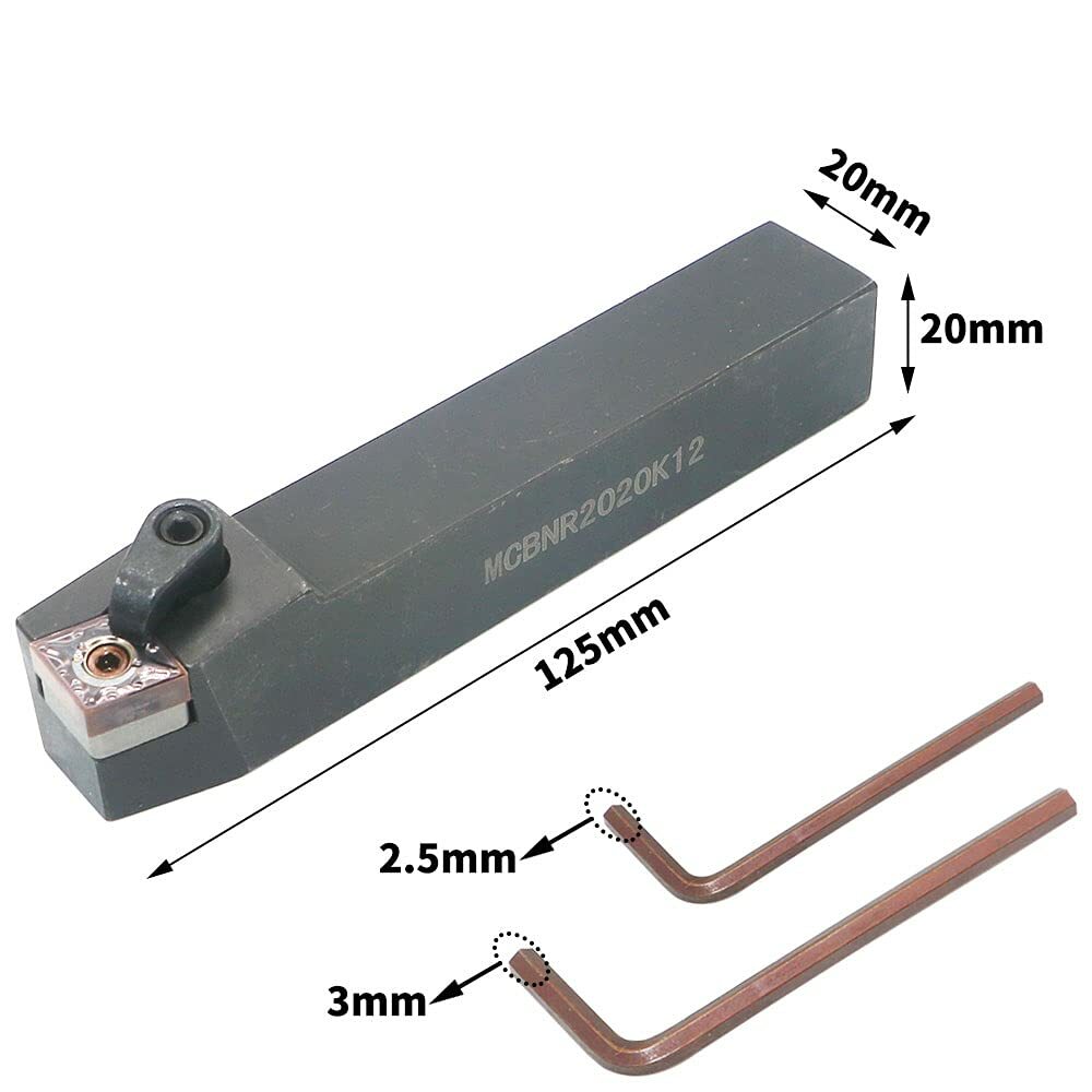 75° MCBNR2020K12 External Turning Tool Holder + CNMG120408 Turning insert