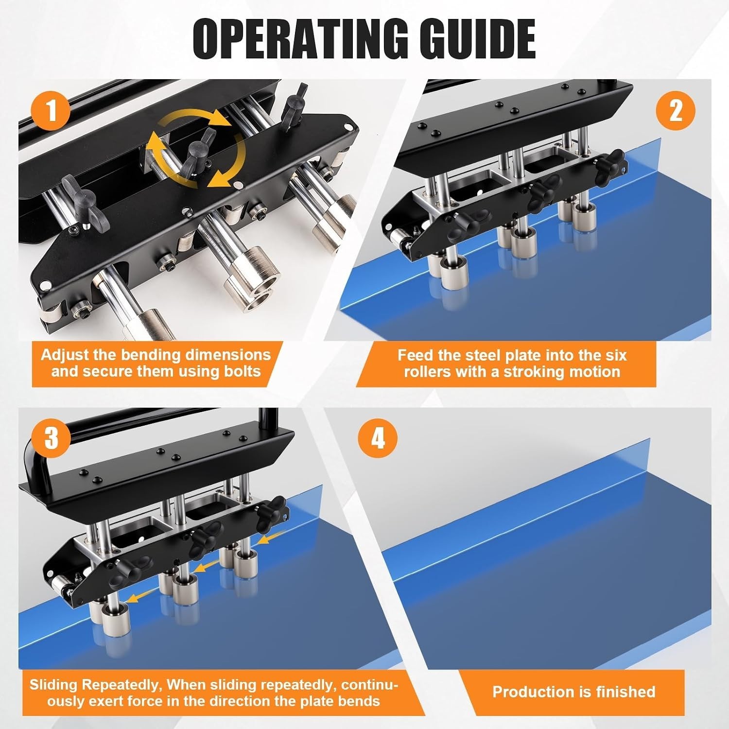 Durable Steel Sheet Metal Bender for Roofers | 0-90° Bending, 5/8″-4″ Widths