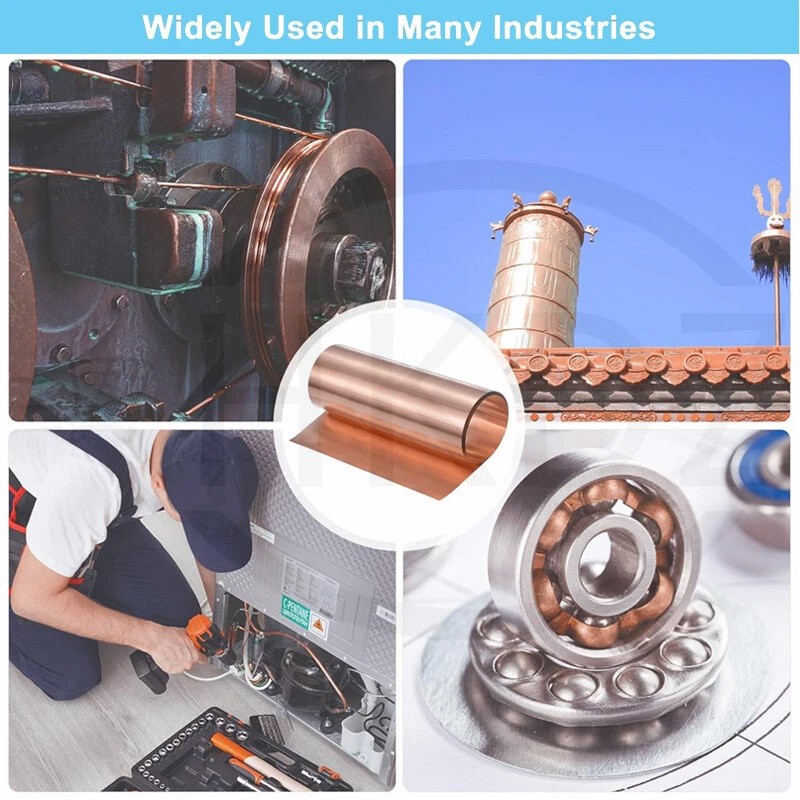 99.99% Pure Copper Cu Metal Sheet Roll Foil Plate Strip T2 Thickness 0.1mm -3mm