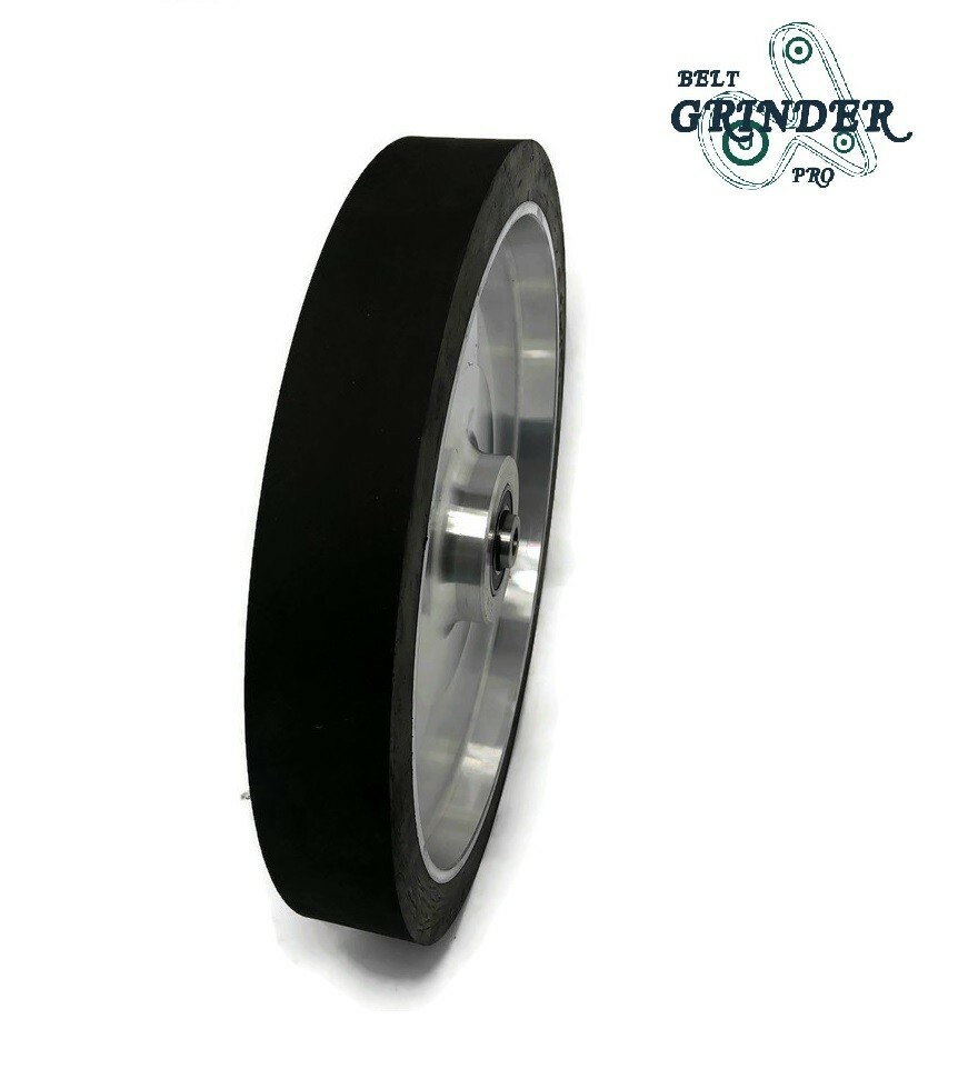 10″ Smooth Black Rubber Contact Wheel Dynamic Balance For Belt Grinder
