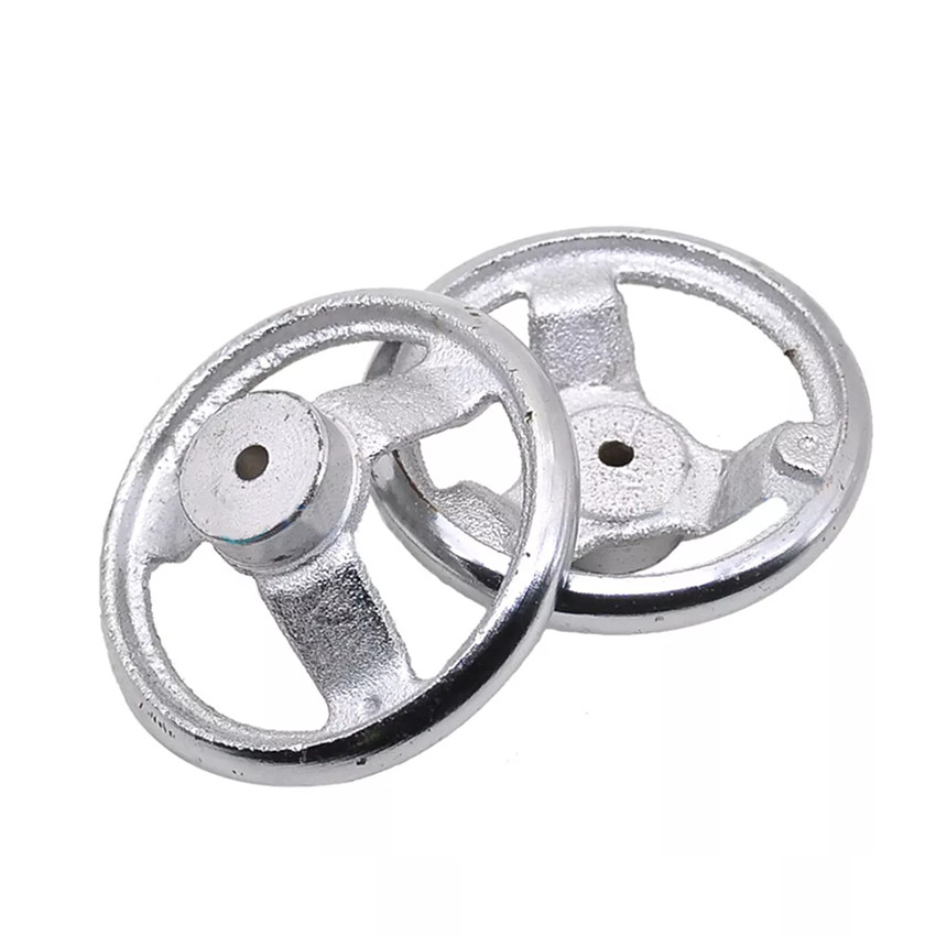 3″ 4″ 5″ 6″ Round Iron Hand Wheel Chrome Plated Handwheel For CNC Machine Tools