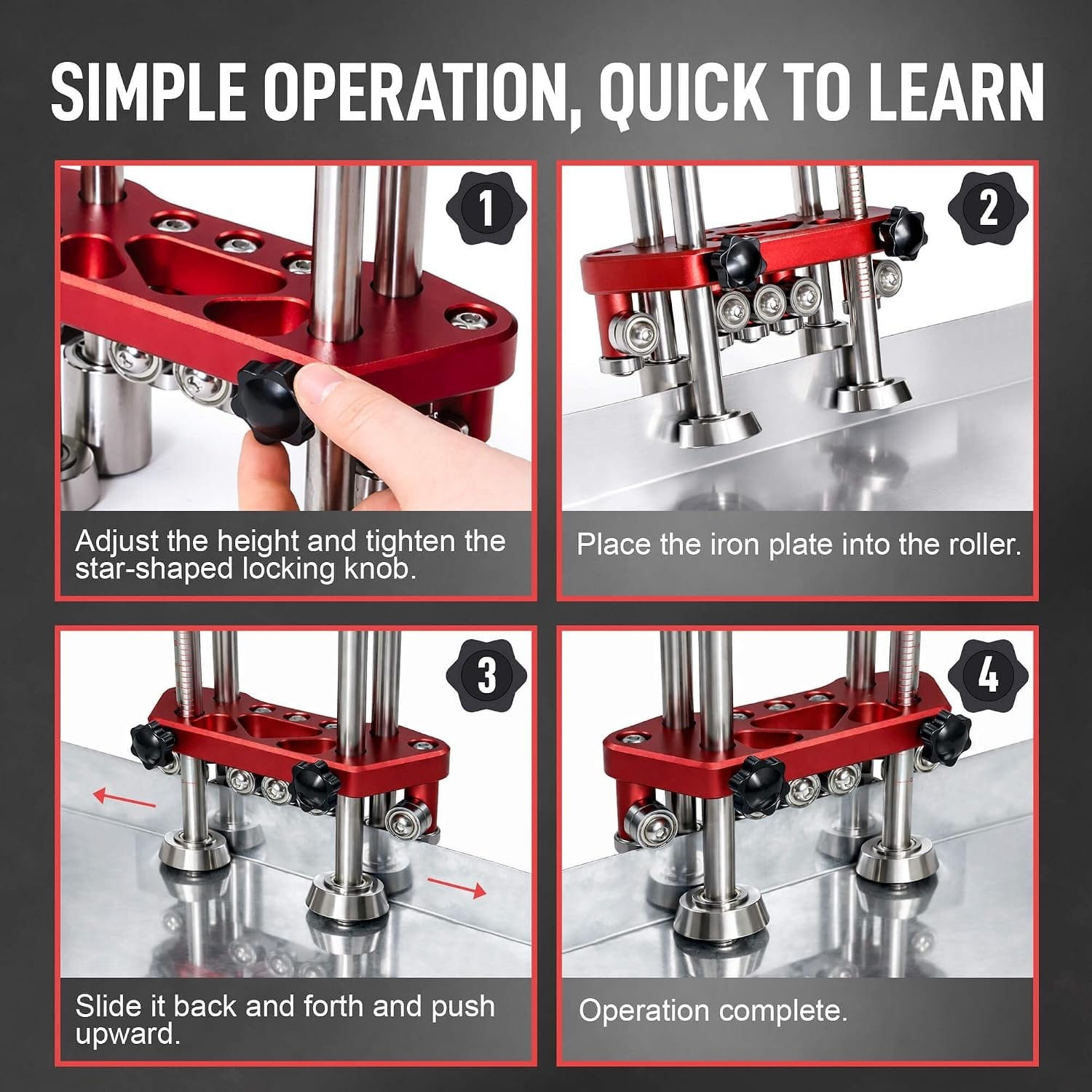 2 Station Sheet Metal Bender Roller Tool for Metal Roofing, Handheld Bending Too