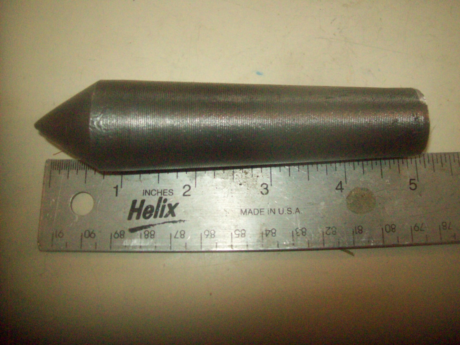 5″ Long Ribbed Dead Center Tapered 15/16″ to 1 1/4″ Vintage Metal Lathe