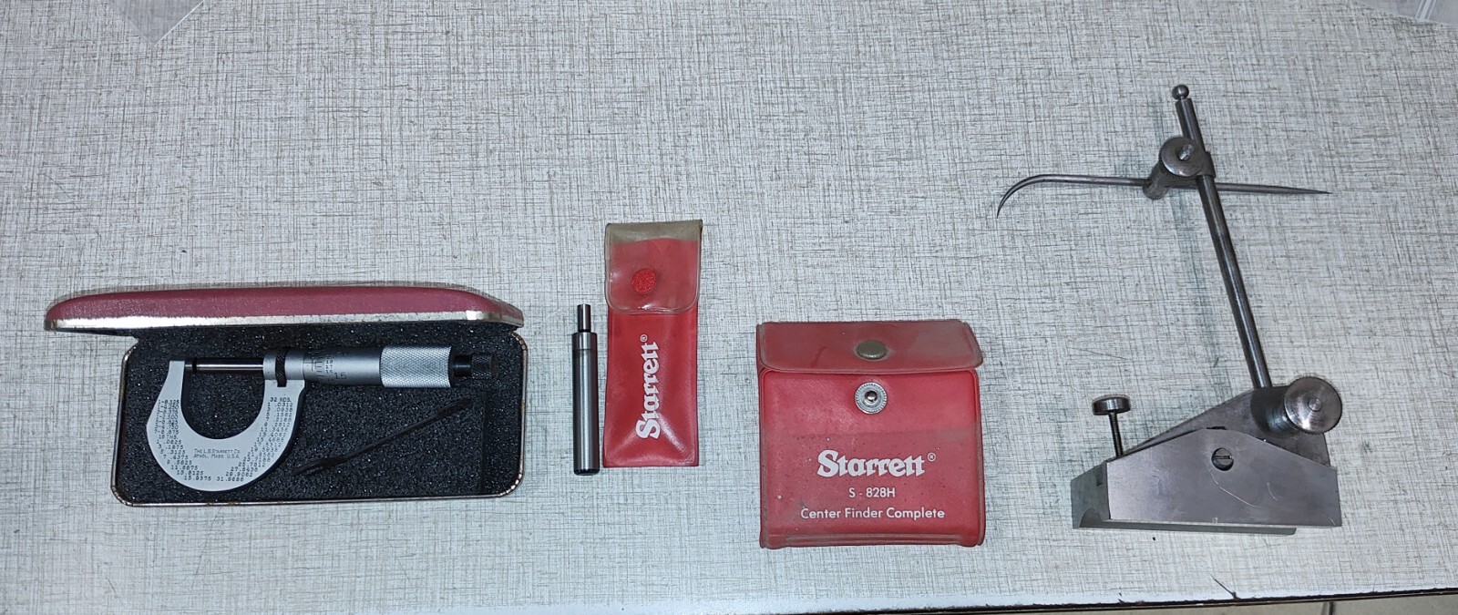 Starrett Micrometer, Edge Finder, Center Finder & Import Surface Gauge K24X