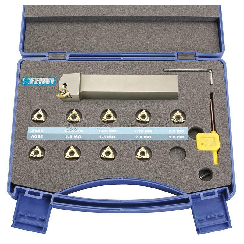EXTERNAL THREAD TURNING TOOL HOLDER WITH 10 PCS 16ER AG60 AG55 FERVI KISER