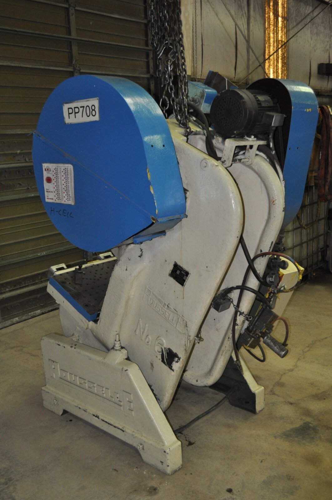 60 TON ROUSSELLE OBI PRESS 3″ STROKE 12.5″ SHUT HEIGHT 3.5″ ADJUSTMENT 50 SPM