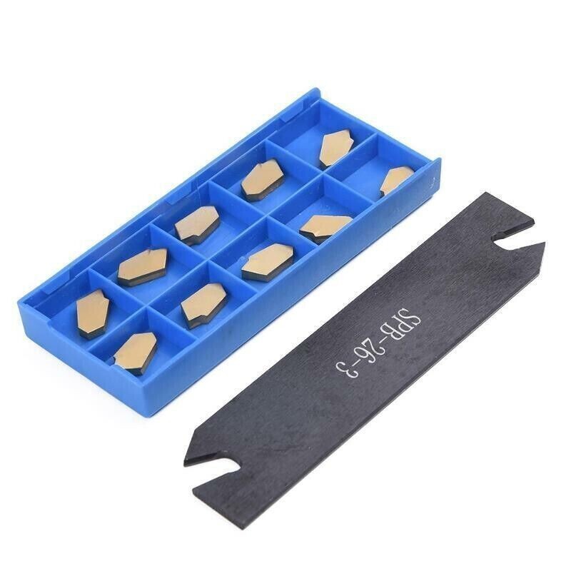 Carbide Lathe Cutting Grooving Blade Cut-Off Parting Tool Holder Wear Resistant