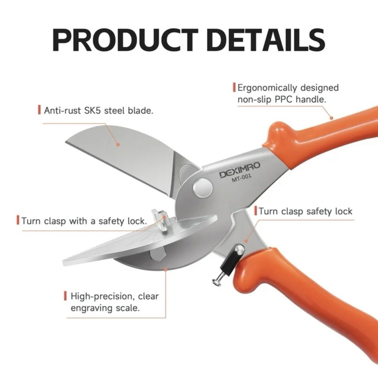 Durable Miter Shear with Adjustable Cutting Angle for Home Improvement Projects