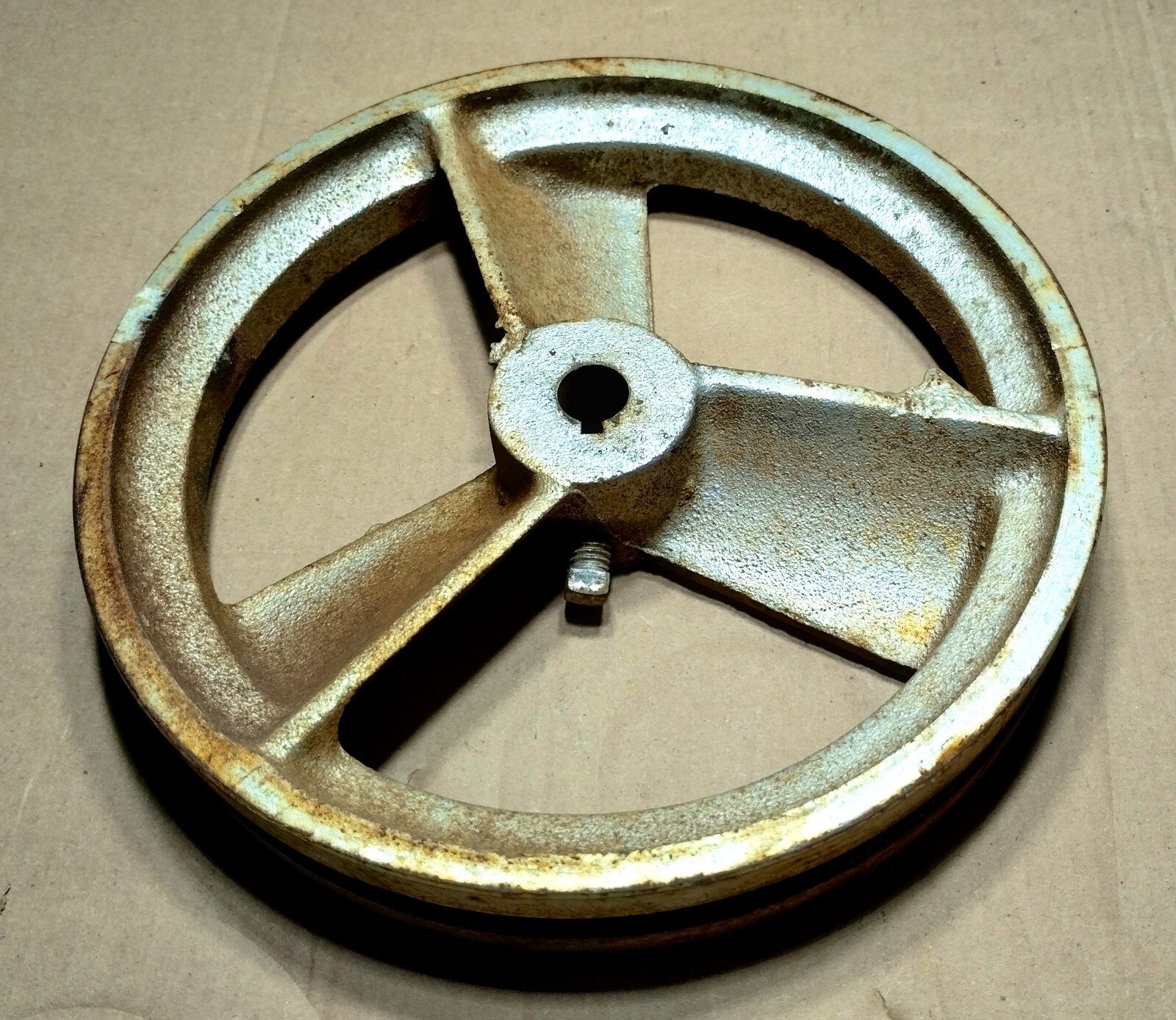 9″ V Belt Pulley 5/8in bore hole Single Groove Air compressor parts Flywheel 9in