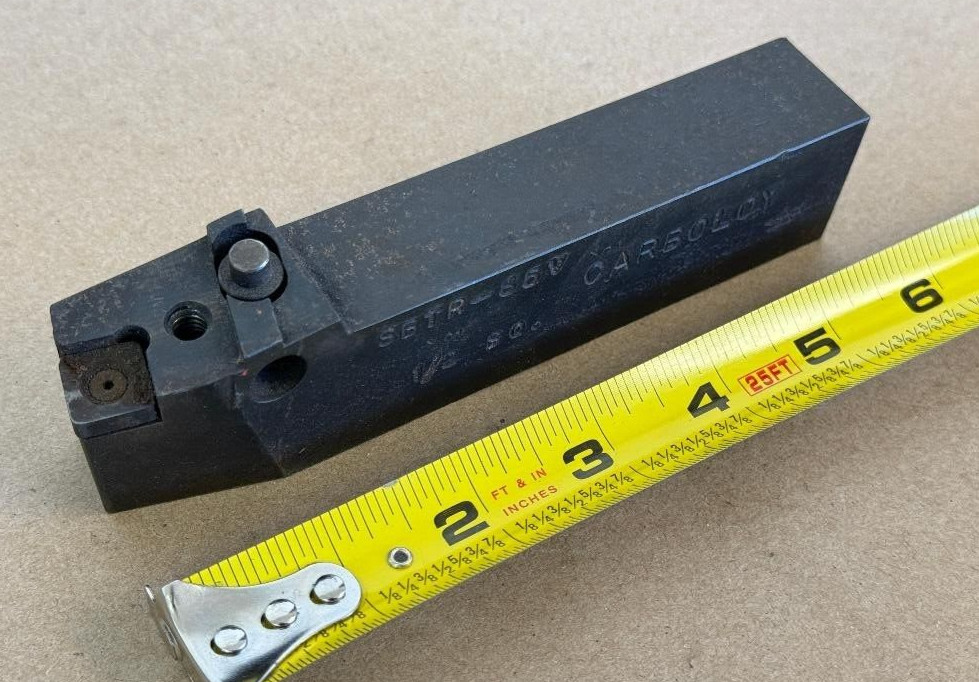 CARBOLOY INDEXABLE LATHE TOOL HOLDER PN SBTR-85V 1/2 SQ, 6″ OAL 1″X1.25″ SHANK