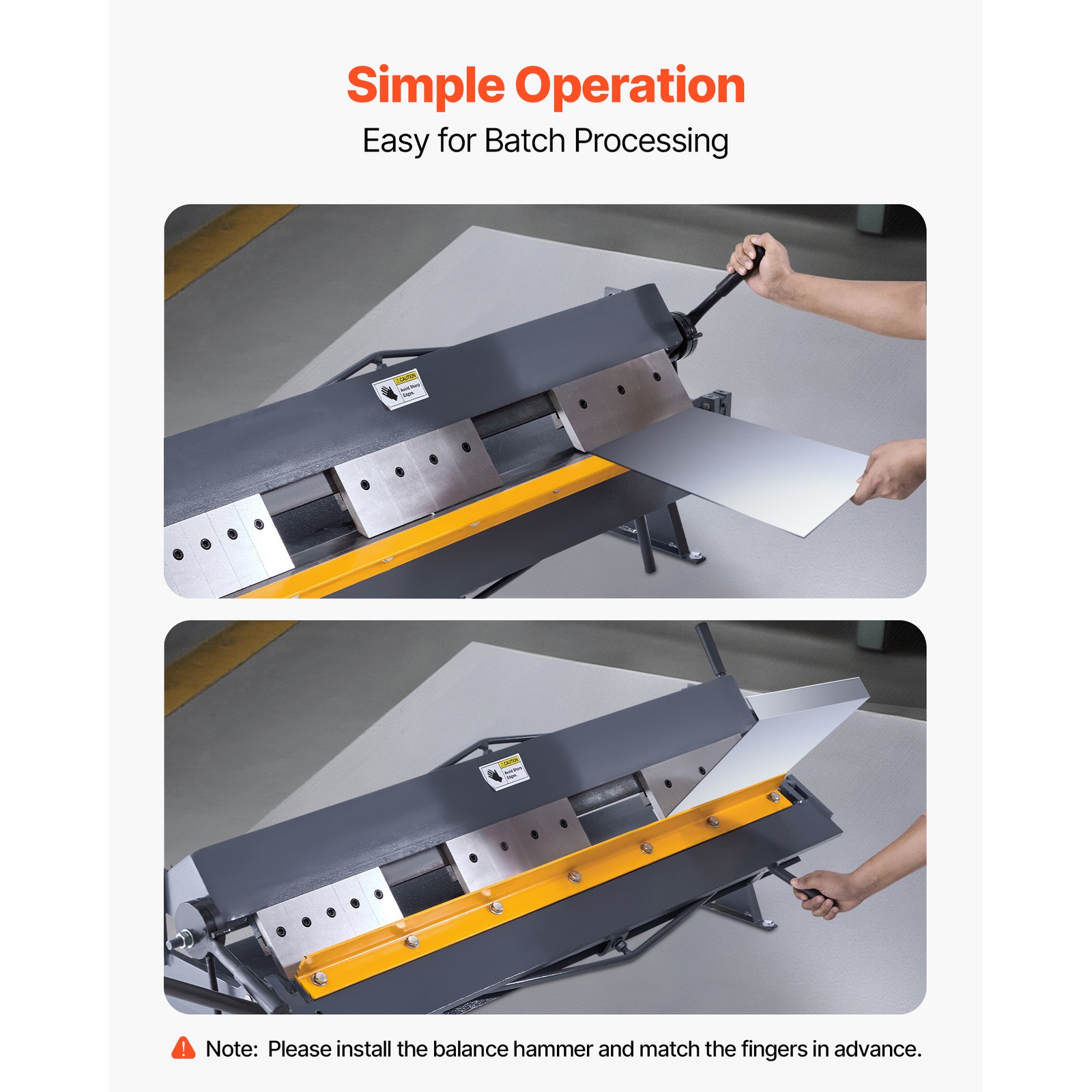 Uimoso 48in Sheet Metal Brake, 0-135°Box & Pan Bender with 16 Adjustable Fingers