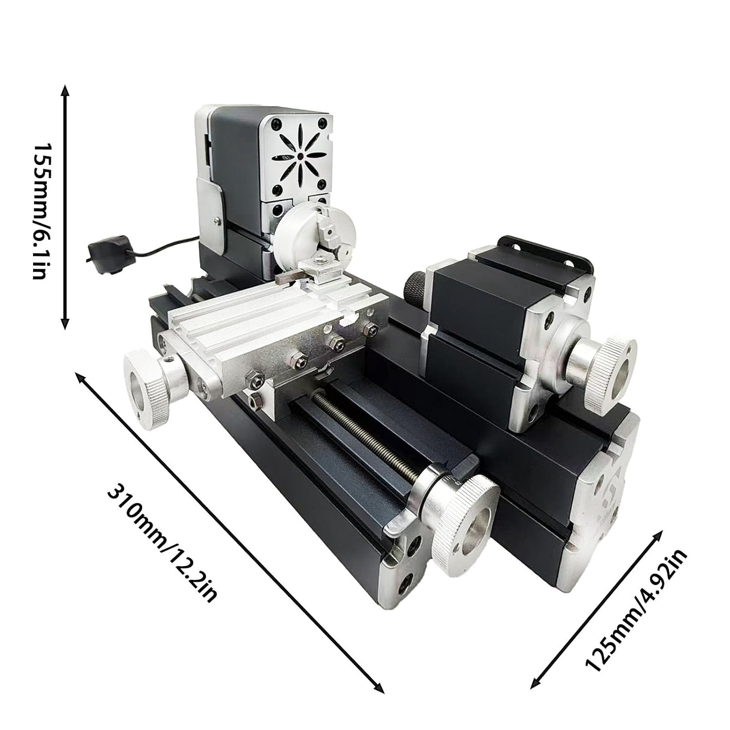Mini Metal Lathe Machine, 36W 20000 RPM, Benchtop Lathe for Woodworking DIY,Craf