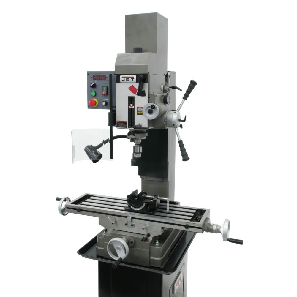 JET JT9-351164 Geared Head Mill Drill w/ Power Downfeed & DP500 2-Axis DRO New