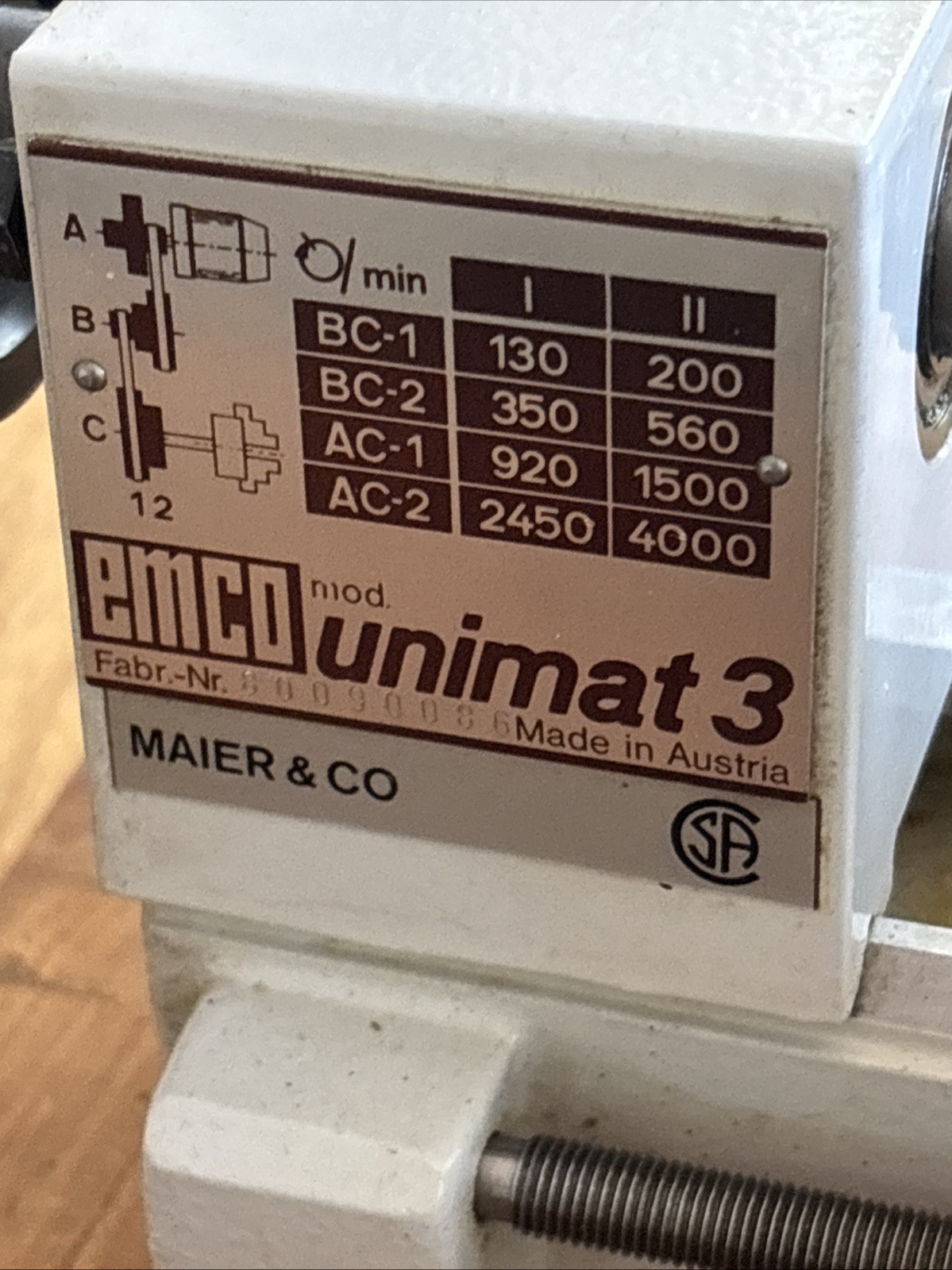 EMCO UNIMAT 3 Lathe INCOMPLETE Near Mint