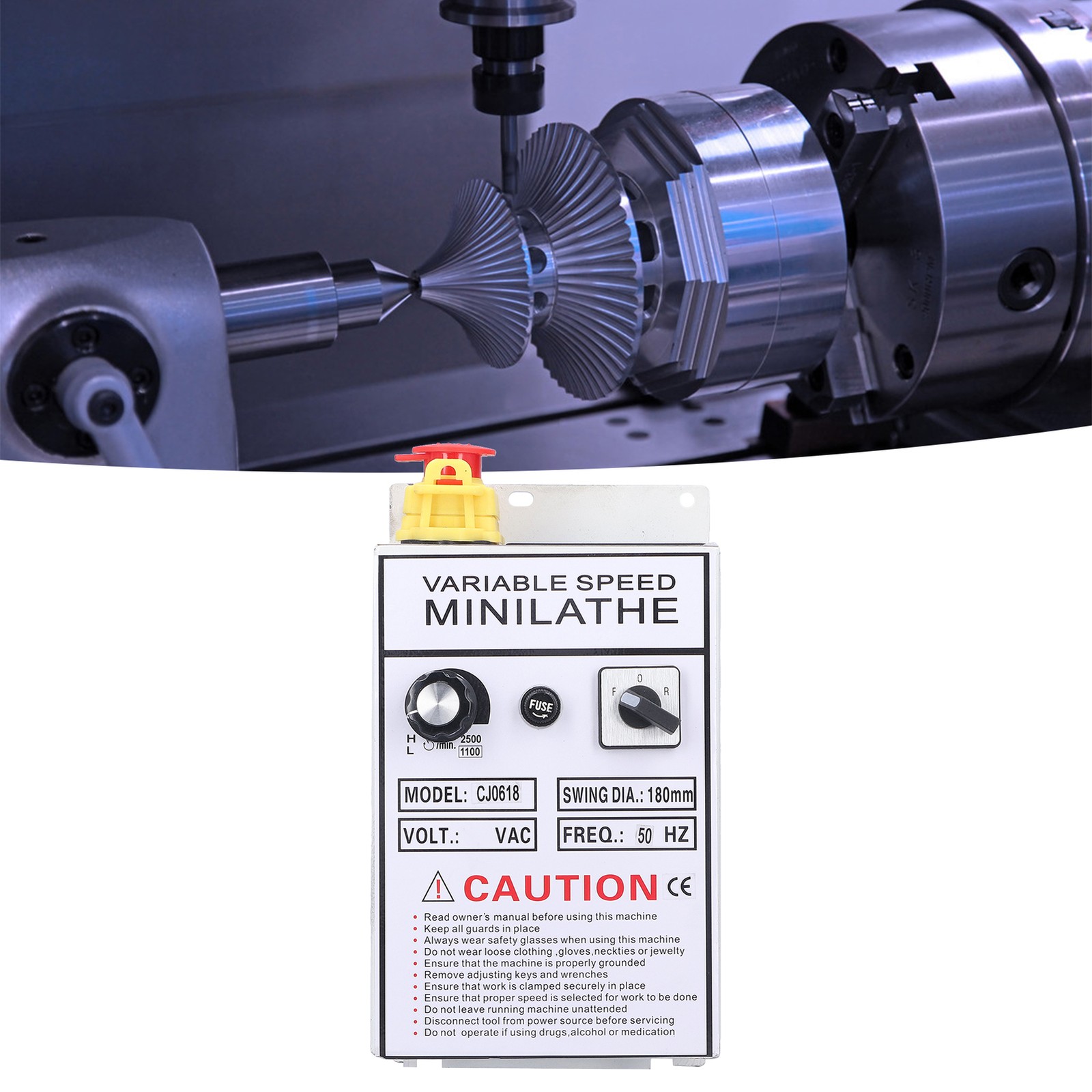 Lathe Control Box Efficient Speed Controller For Working With Lathe Tool AC 220V