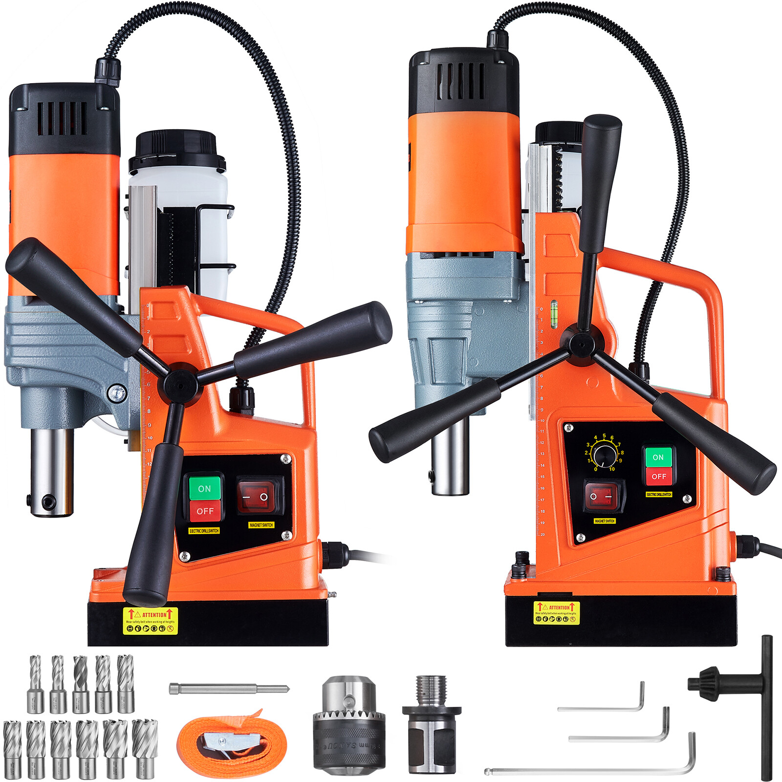 VEVOR Magnetic Drill 1300/1400/1550W 2922lbf/13000N Portable Mag Drill Press