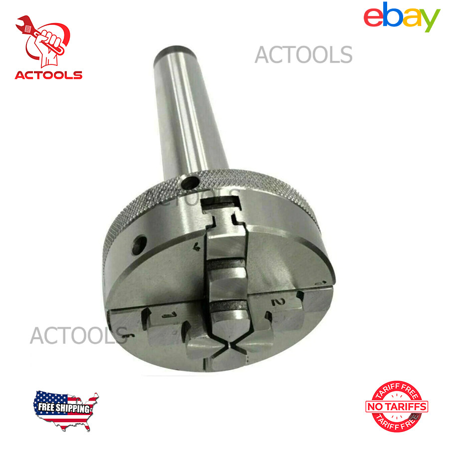 New 4 Jaw 2-1/2″ 65mm Self Centering Mini Lathe Chuck & MT1 Drawbar – M6 x 1 USA
