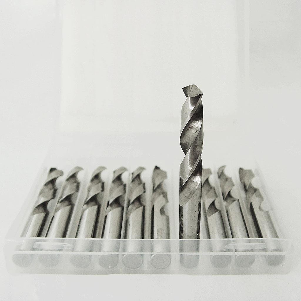 10pcs HRC50 Solid Carbide Drill Bit 1mm-2mm 2-Flute Stub Straight Shank