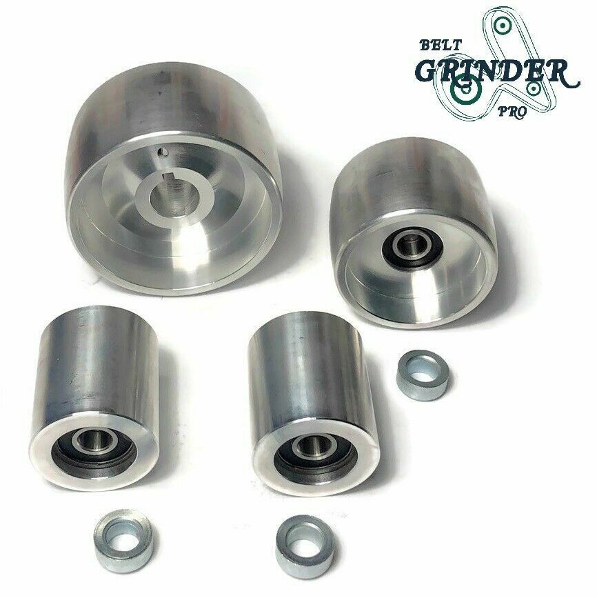 Belt Grinder 2″x72″ Wheel Set knife Grinder 4″ Drive 7/8″ Bore 3″ Track 2″ Idler