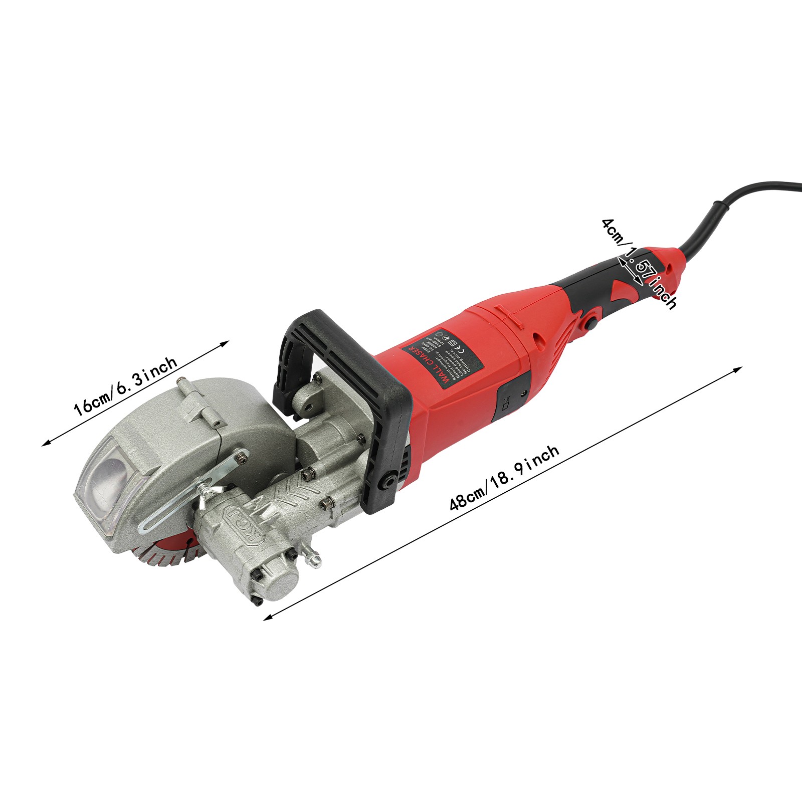 Red Electric Wall Groove Cutting Machine, Slotting Machine, Concrete Wall Chaser