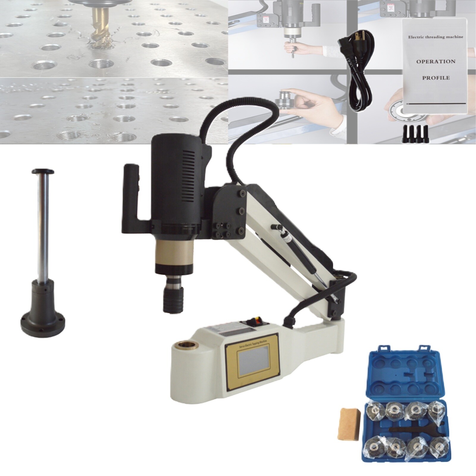 220V 1200W GT24 M6-M30 Universal 360° Tapper Touch Screen Tapping Machine