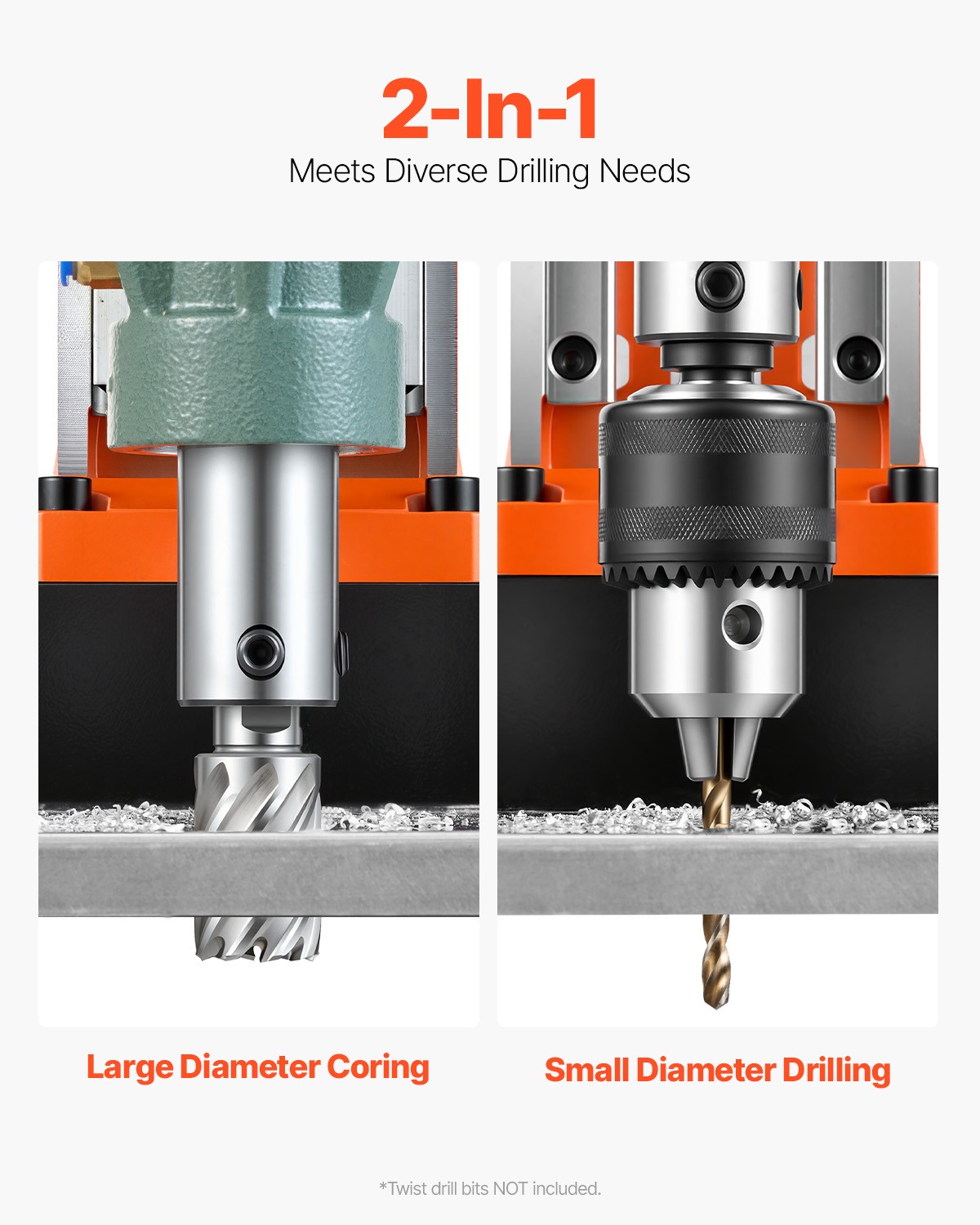 VEVOR Magnetic Drill Portable Mag Drill Press 1550W 2922 lbf 2″ Coring Diameter