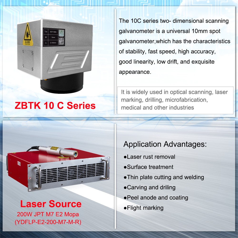 US Stock JPT M7 MOPA 100W Auto Focus 1064nm Laser Marking Machine Metal Engraver