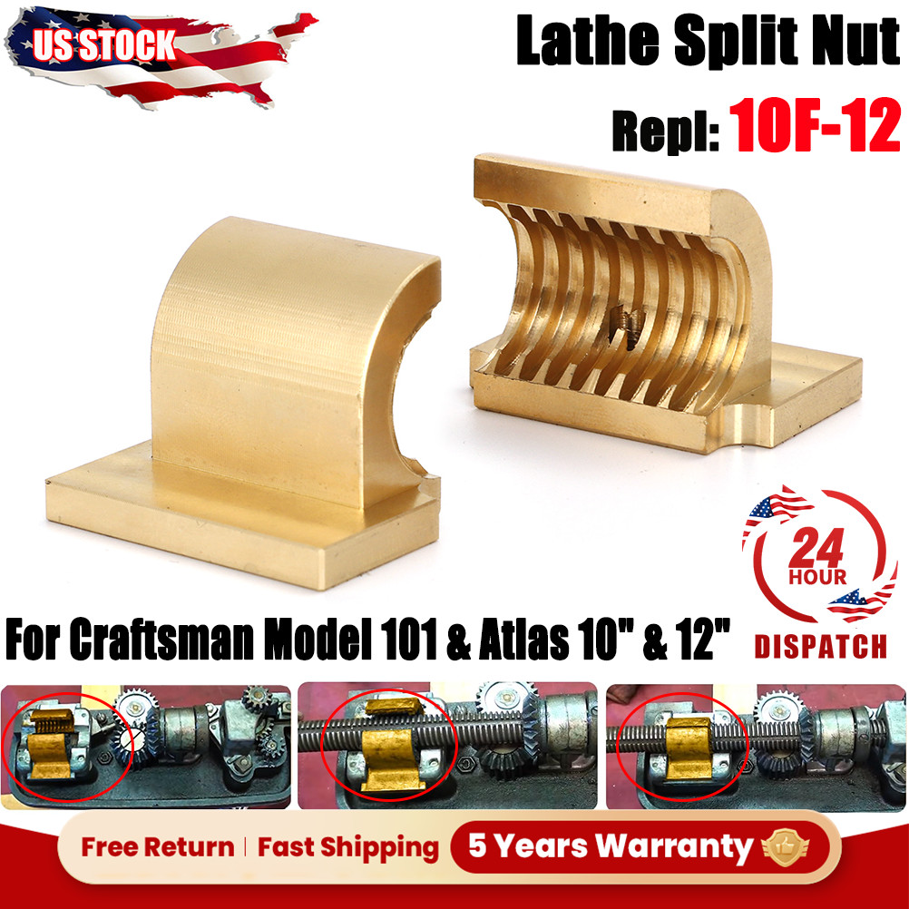 For Atlas/Craftsman Lathe Half Nuts Split Nut Brass (10F-12) – Fit for 10″ & 12″