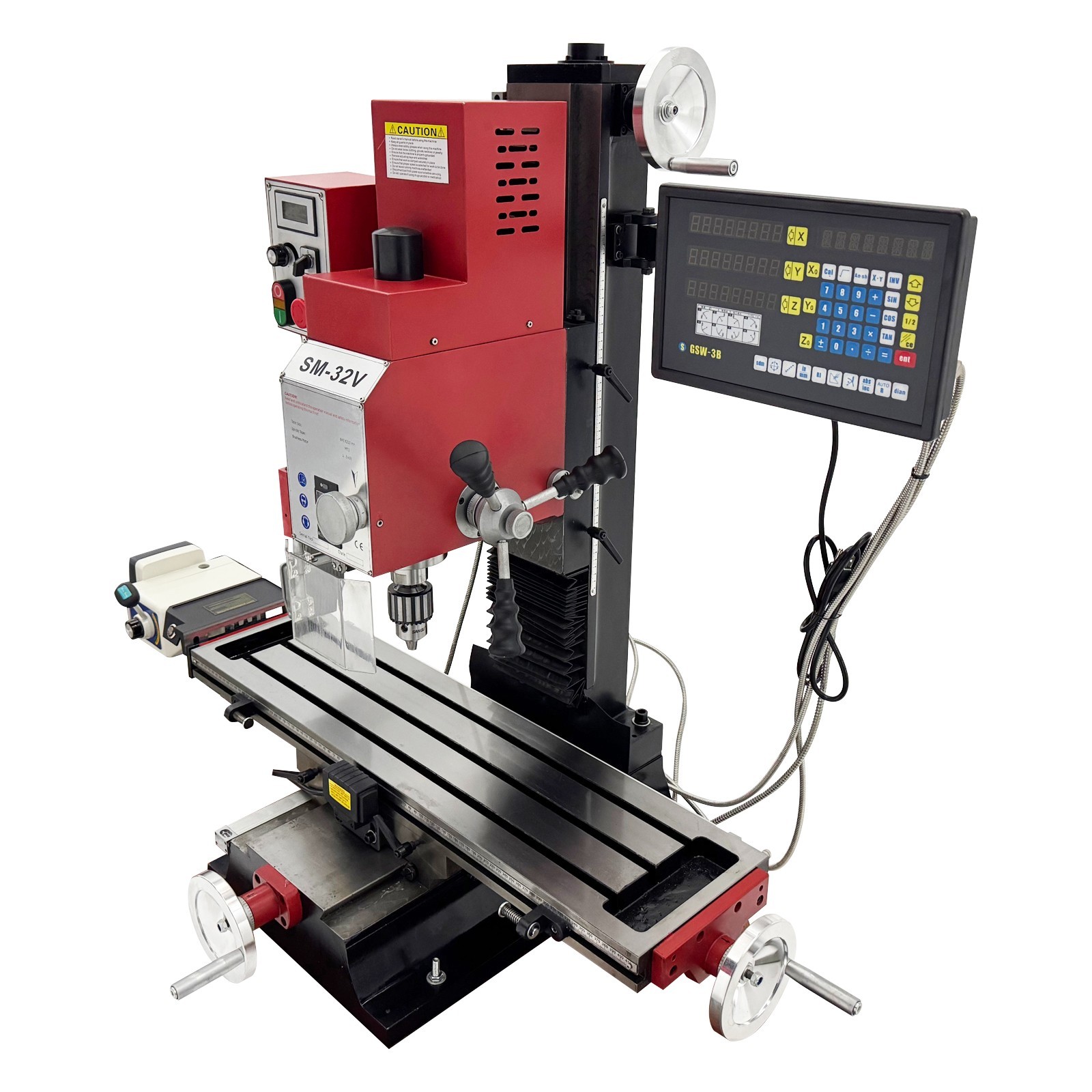 Precision Milling and Drilling Machine 1500W 3-Axis 50-2250RPM for Metalworking