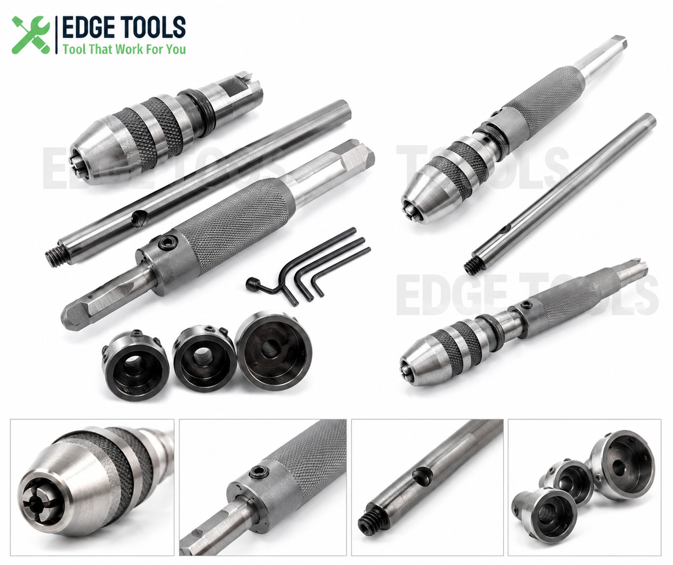 Lathe Tailstock Tap And Die Holder Set 3MT Shank Threading Tapping Kit 8 Pc USA